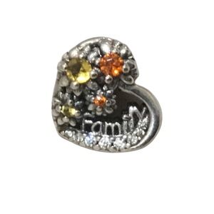 S925 Family Sunflower Heart Charm Pandora Style